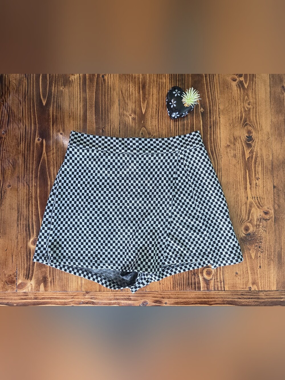 Alter'd State Shimmer Checkered Shorts Skort Medium